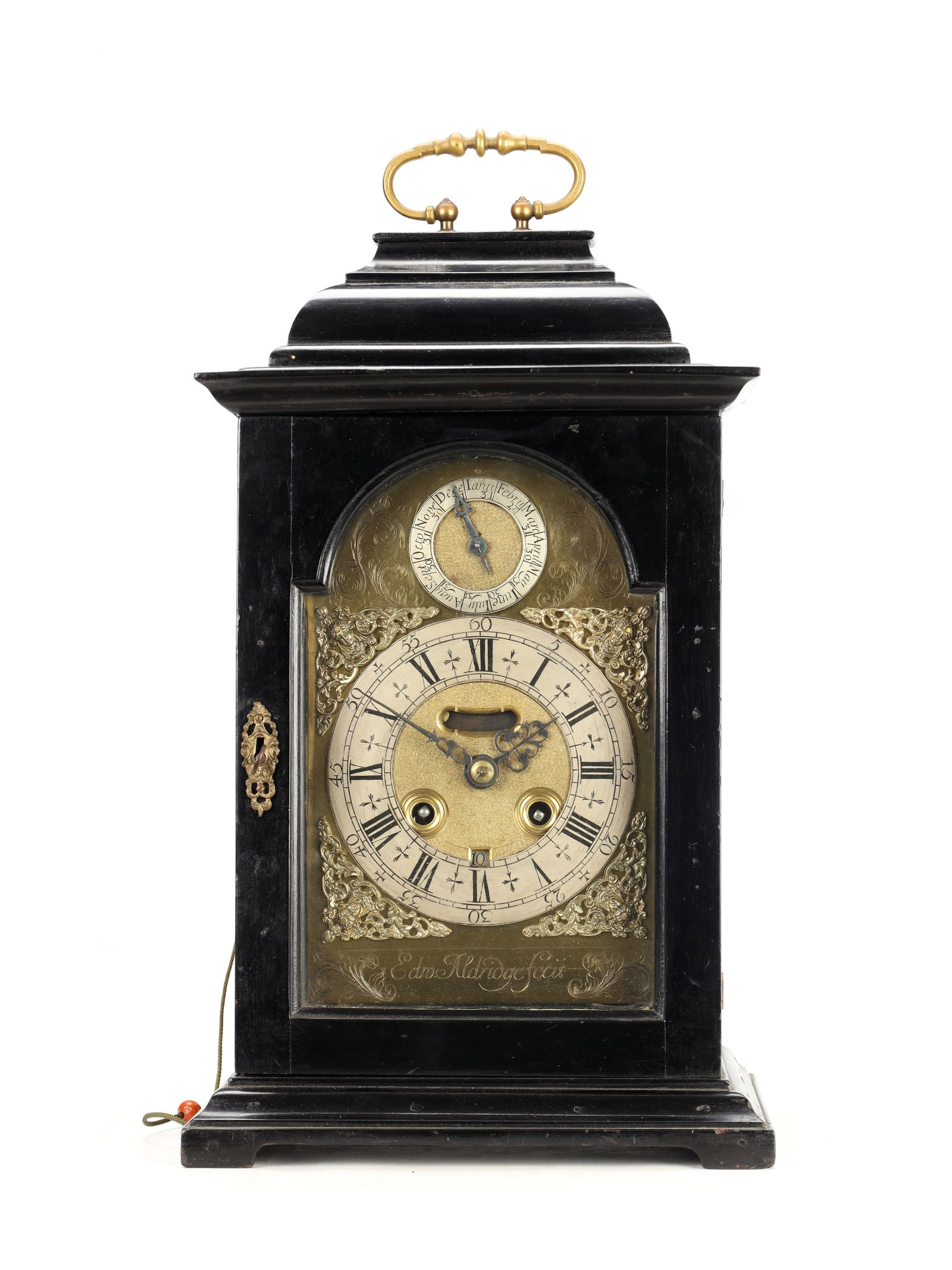 EDWARD ALDRIDGE, DEAL (KENT). AN UNUSUAL GEORGE I EBONISED QUARTER REPEATING BRACKET CLOCK TIMEPIECE (1 of 12)
