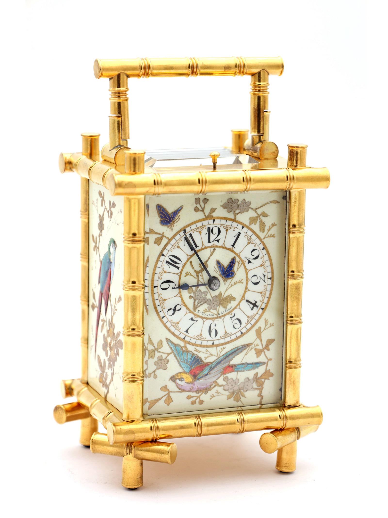 ACHILLE BROCOT, PARIS. A FINE LATE 19TH CENTURY GILT BRASS AND PORCELAIN PANELLED REPEATING (1 of 10)
