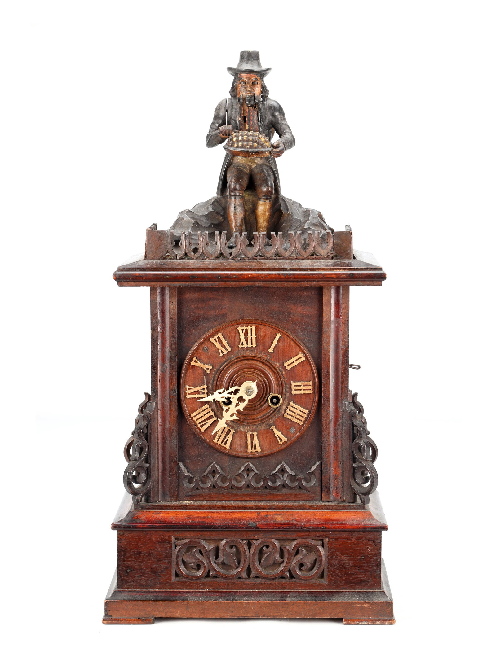 A RARE LATE 19TH CENTURY GERMAN AUTOMATON 'DUMPLING EATER' CLOCK (1 of 10)