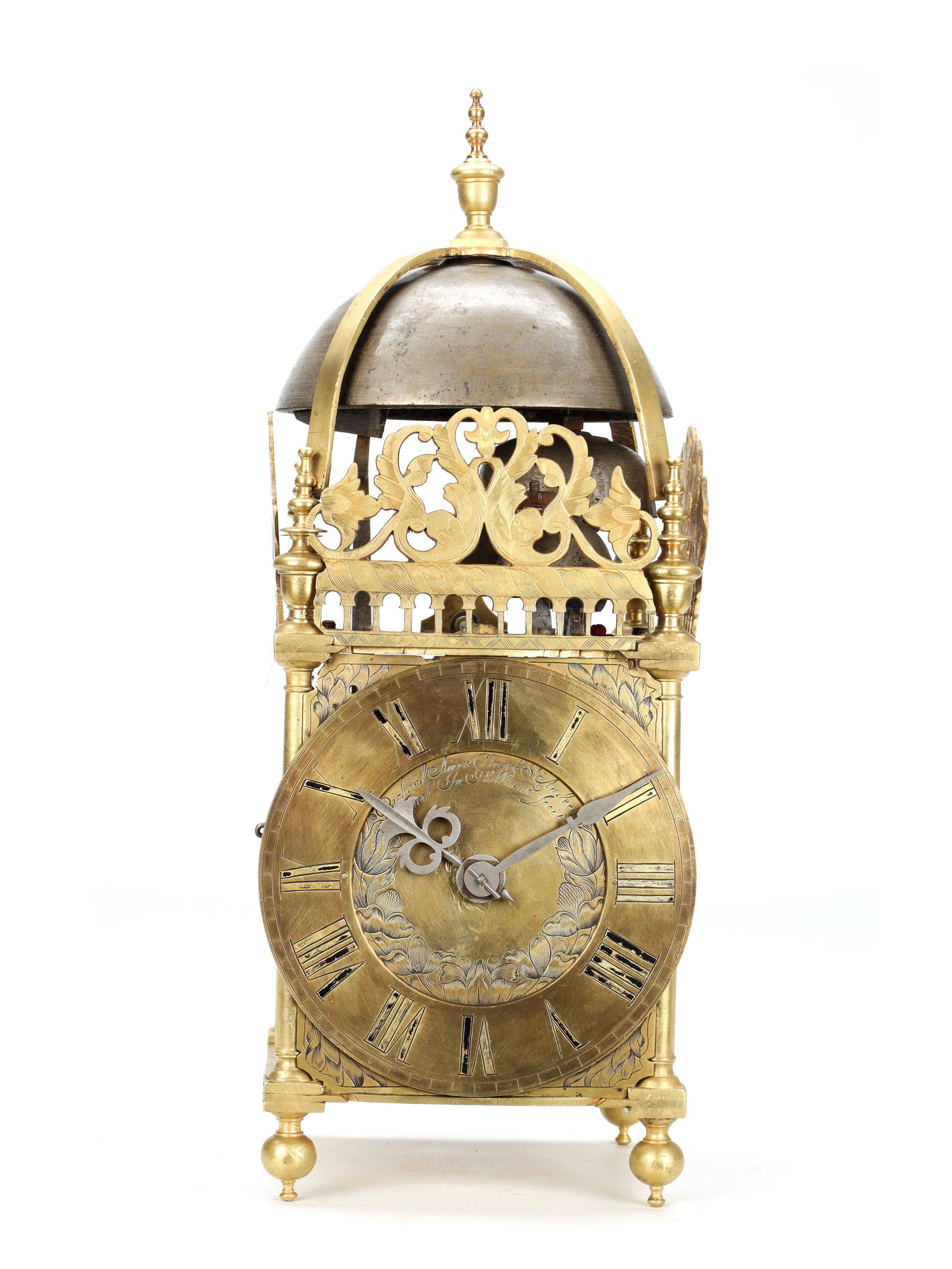 RICHARD AMES, LONDON A RARE 17TH CENTURY QUARTER CHIMING LANTERN CLOCK (1 of 8)