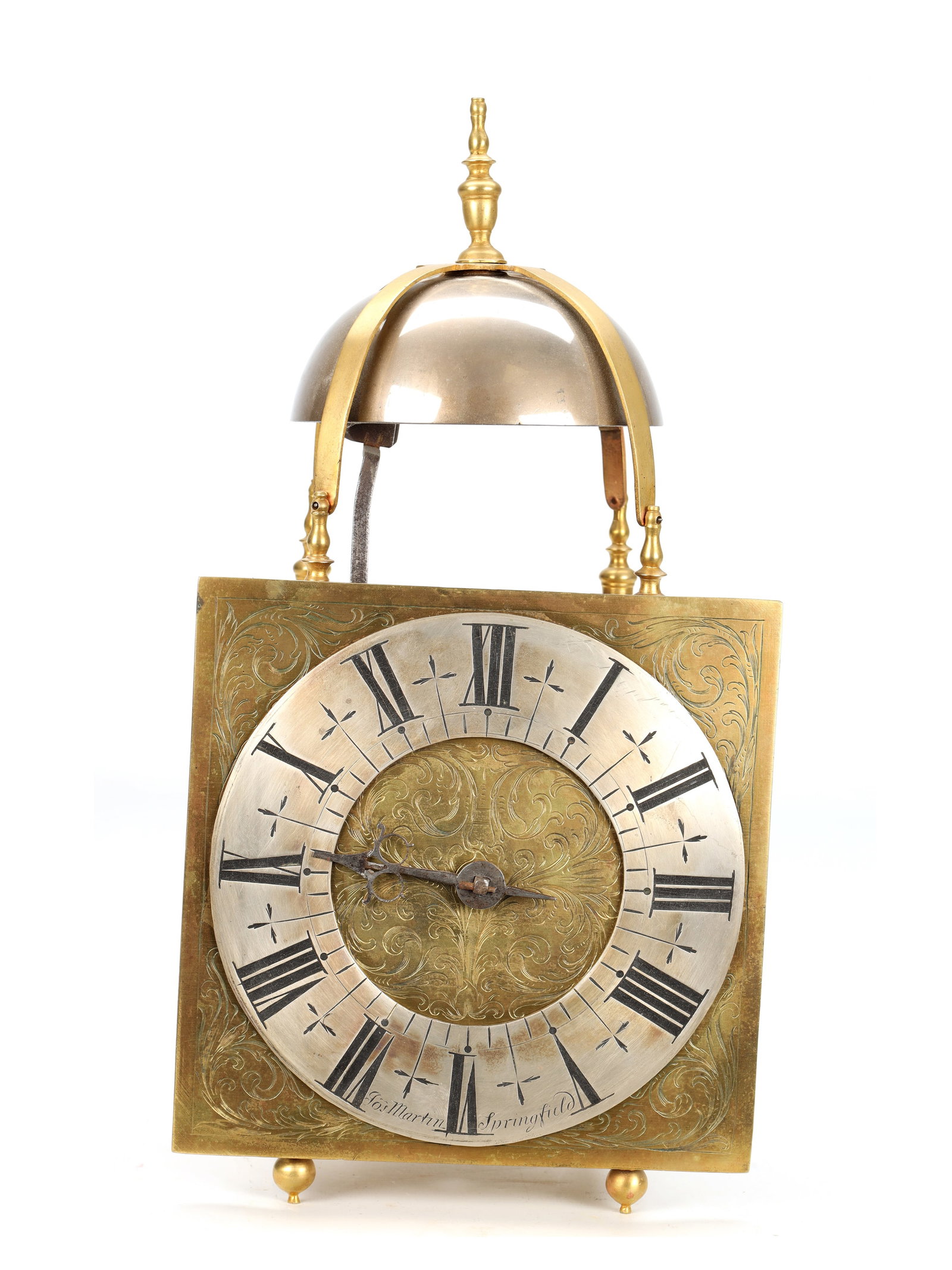 JOSEPH MARTIN, SPRINGFIELD (ESSEX). A WILLIAM AND MARY SQUARE DIAL STRIKING LANTERN CLOCK (1 of 9)