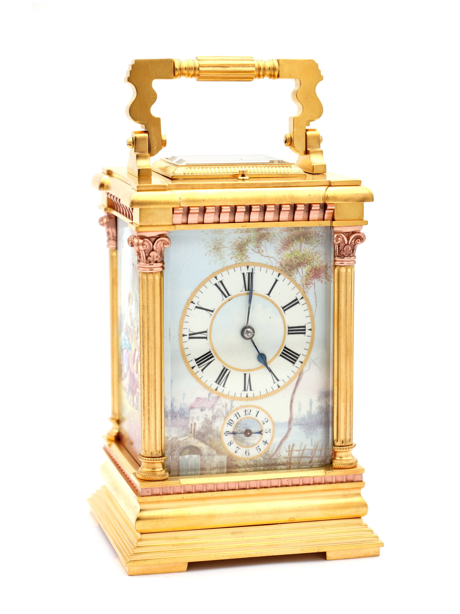A LARGE LATE 19TH CENTURY FRENCH PORCELAIN PANEL REPEATING CARRIAGE CLOCK (1 of 10)
