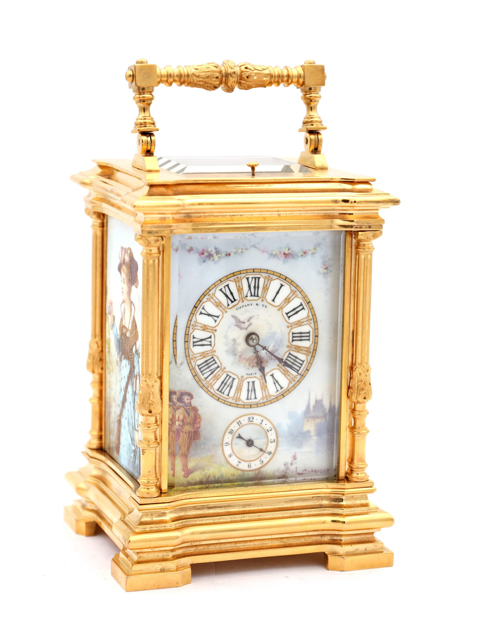 TIFFANY & CO, PARIS. A LATE 19TH CENTURY FRENCH PORCELAIN PANELLED REPEATING CARRIAGE CLOCK (1 of 14)
