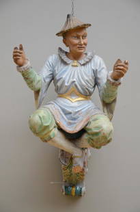 Polychromed wooden sculpture 'Chinese man' (*) (63cm): Polychromed wooden sculpture 'Chinese man' (*) (63cm)