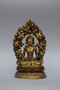 Gilt bronze sculpture 'Amitayus' Nepal 18th century