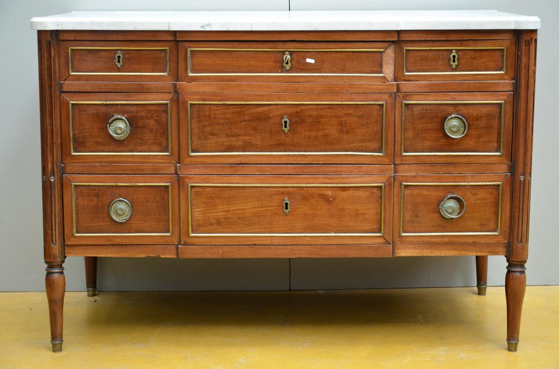 18th century Louis XVI commode in mahogany, with stamp (1 of 4)