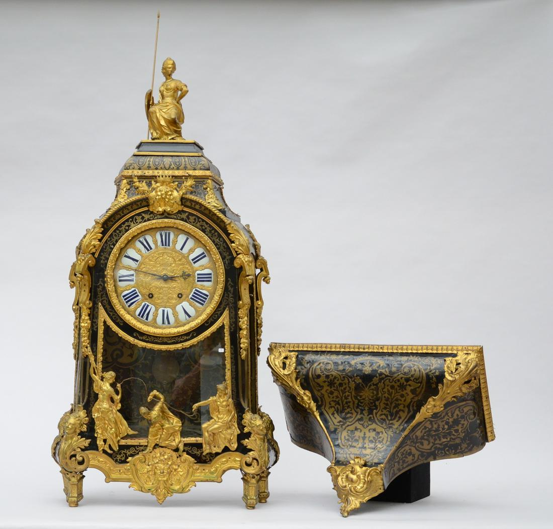 A large Napoleon III Boulle cartel clock on pedestal (1 of 6)