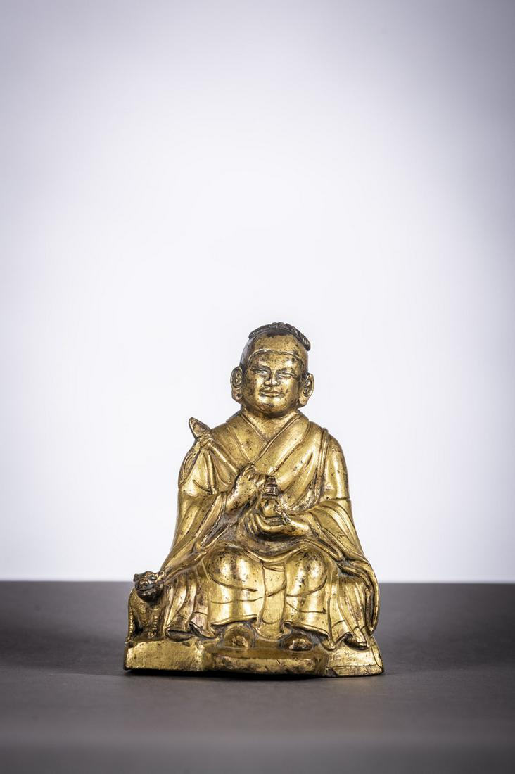 Statue in gilt copper 'Dharmata', Tibet 17th - 18th (1 of 5)