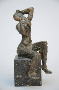 Jos De Decker: bronze sculpture 'nude figure' (14.5 cm): Jos De Decker: bronze sculpture 'nude figure' (14.5 cm)