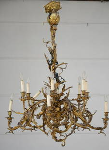 Bronze Louis XV chandelier with putti (140x95cm): Bronze Louis XV chandelier with putti (140x95cm)