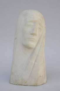 Antoon Van Parys 1930: marble bust 'Madonna' (h43cm): Antoon Van Parys 1930: marble bust 'Madonna' (h43cm) (*)