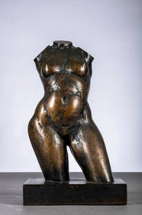 Irenée Duriez: bronze sculpture 'torso' (42x25x18cm): Irenée Duriez: bronze sculpture 'torso' (42x25x18cm)