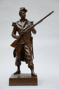 Jean Gautherin: bronze sculpture 'soldier' (h81cm): Jean Gautherin: bronze sculpture 'soldier' (h81cm)