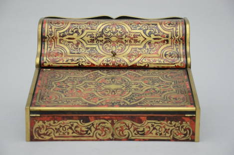 Writing cabinet with Boulle inlaywork (20x35x28cm) (*): Writing cabinet with Boulle inlaywork (20x35x28cm) (*)