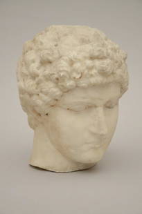 Neoclassical head of a man in marble (h29cm) (*): Neoclassical head of a man in marble (h29cm) (*)