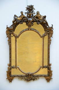 A gilt Napoleon III mirror 'elegant ladies' (154x96cm) (*): A gilt Napoleon III mirror 'elegant ladies' (154x96cm) (*)