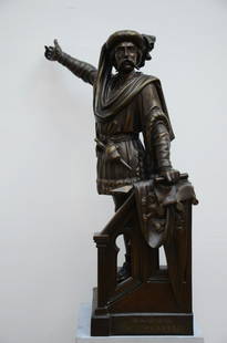 Fiers: Bronze sculpture 'a design for the sculpture of Jacob Van Artevelde' foundry Thys (h73cm): Fiers: Bronze sculpture 'a design for the sculpture of Jacob Van Artevelde' foundry Thys (h73cm)