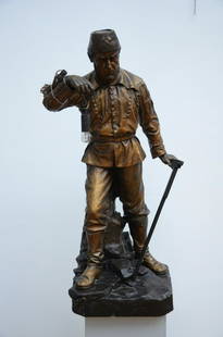 A large plaster statue 'the miner' (h100cm) (*): A large plaster statue 'the miner' (h100cm) (*)