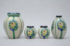 4 Art Deco vases in gr&#232;s keramis, Boch La Louvi&#232;re (D2366) (between 16 - 35cm)