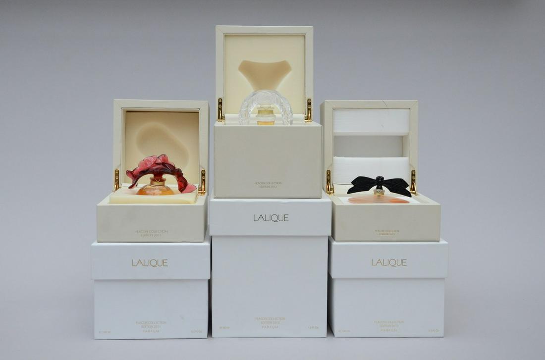 3 Lalique perfume bottles Limited Edition: 'Butterflies 2008, 100 ml' 'Sillage 2012, 30ml' (1 of 3)