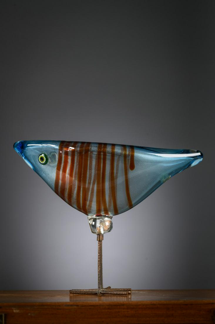 Alessandro Pianon for Vistosi blue bird in Murano glass (16.5x21x9cm) (1 of 5)