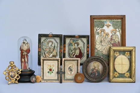 Collection of religious objects (frame 30x21cm): Collection of religious objects (frame 30x21cm)