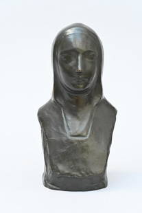 George Minne: bronze bust of a woman (h29cm): George Minne: bronze bust of a woman (h29cm)