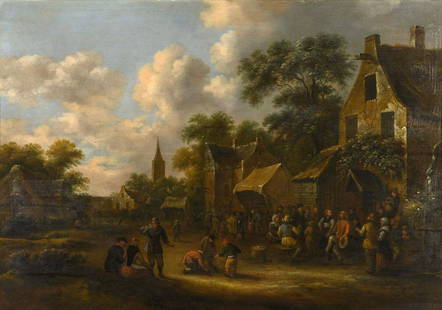 Klaes Molenaer: painting (o/p) 'village fair' (h59x80cm): Klaes Molenaer: painting (o/p) 'village fair' (h59x80cm)