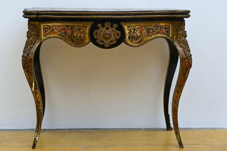 A Napoleon III gaming table in Boulle technique (72x90x46cm) (*): A Napoleon III gaming table in Boulle technique (72x90x46cm) (*)