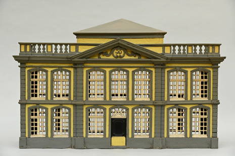 Wooden model of a house 'birdcage' (h76x119x28cm): Wooden model of a house 'birdcage' (h76x119x28cm)