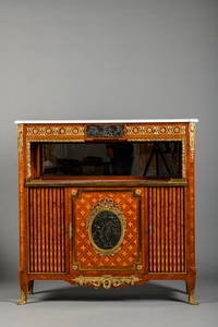 A fine Louis XVI style cupboard with bronze plaques, 19th century (120x118x38cm)