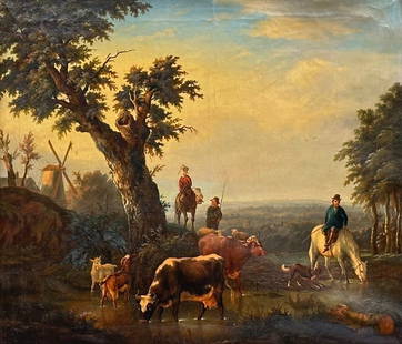 Charles Desan (1848): painting (o/d) 'animals in landscape' (*): Charles Desan (1848): painting (o/d) 'animals in landscape' (*)