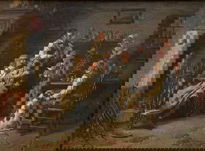 Lucien Gerard: painting (o/c) 'interior scene': Lucien Gerard: painting (o/c) 'interior scene'