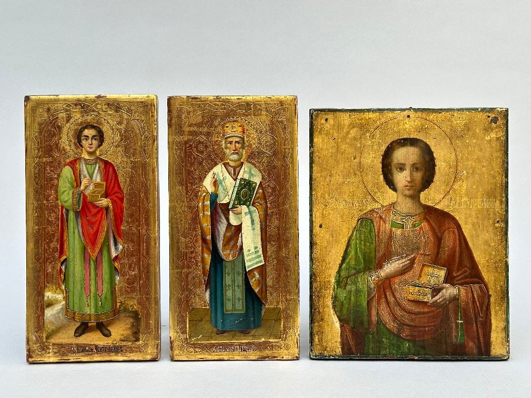 Collection: three Russian icons 'Saints' (1 of 7)