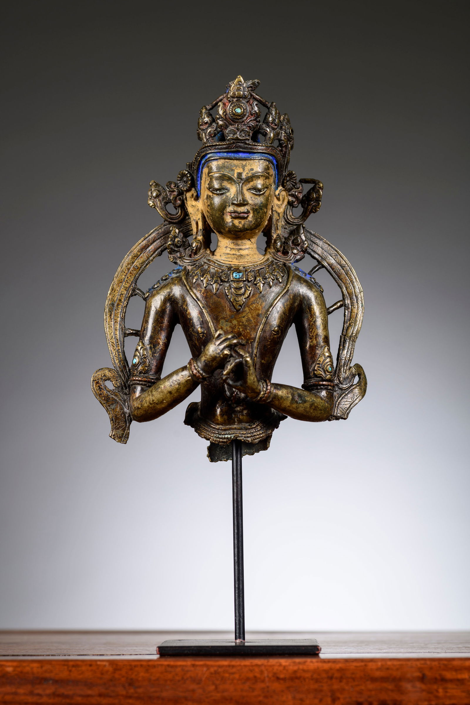 Torso of a crowned Buddha, Tibet 13th - 14th century (1 of 9)