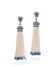A Pair of Seed Pearl, Diamond and Sapphire Ear Pendants