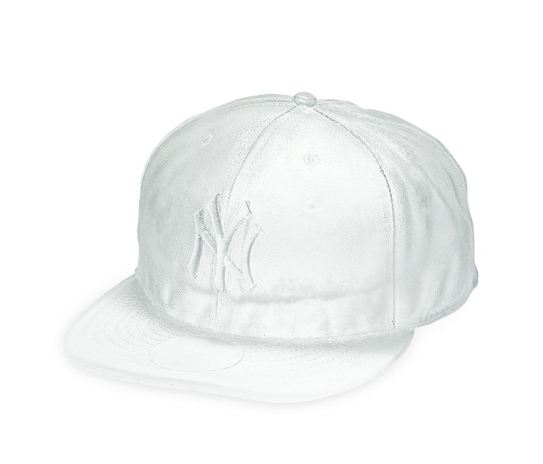 DANIEL ARSHAM Crystal Relic 001 -New York Yankees Hat,: DANIEL ARSHAM (AMERICAN, B. 1980) Crystal Relic 001 - New York Yankees Hat, 2019 Resin sculpture accompanied by its original box with metal identification card and a pair of white art handling gloves