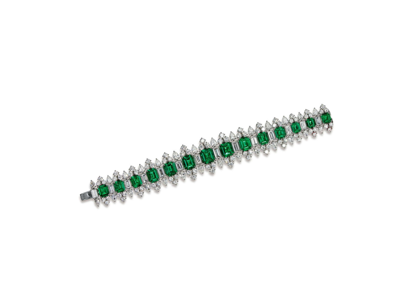 A TOTAL OF 23.58 CARAT COLOMBIAN NO OIL EMERALD AND DIAMOND BRACELET, BY BVLGARI (1 of 1)