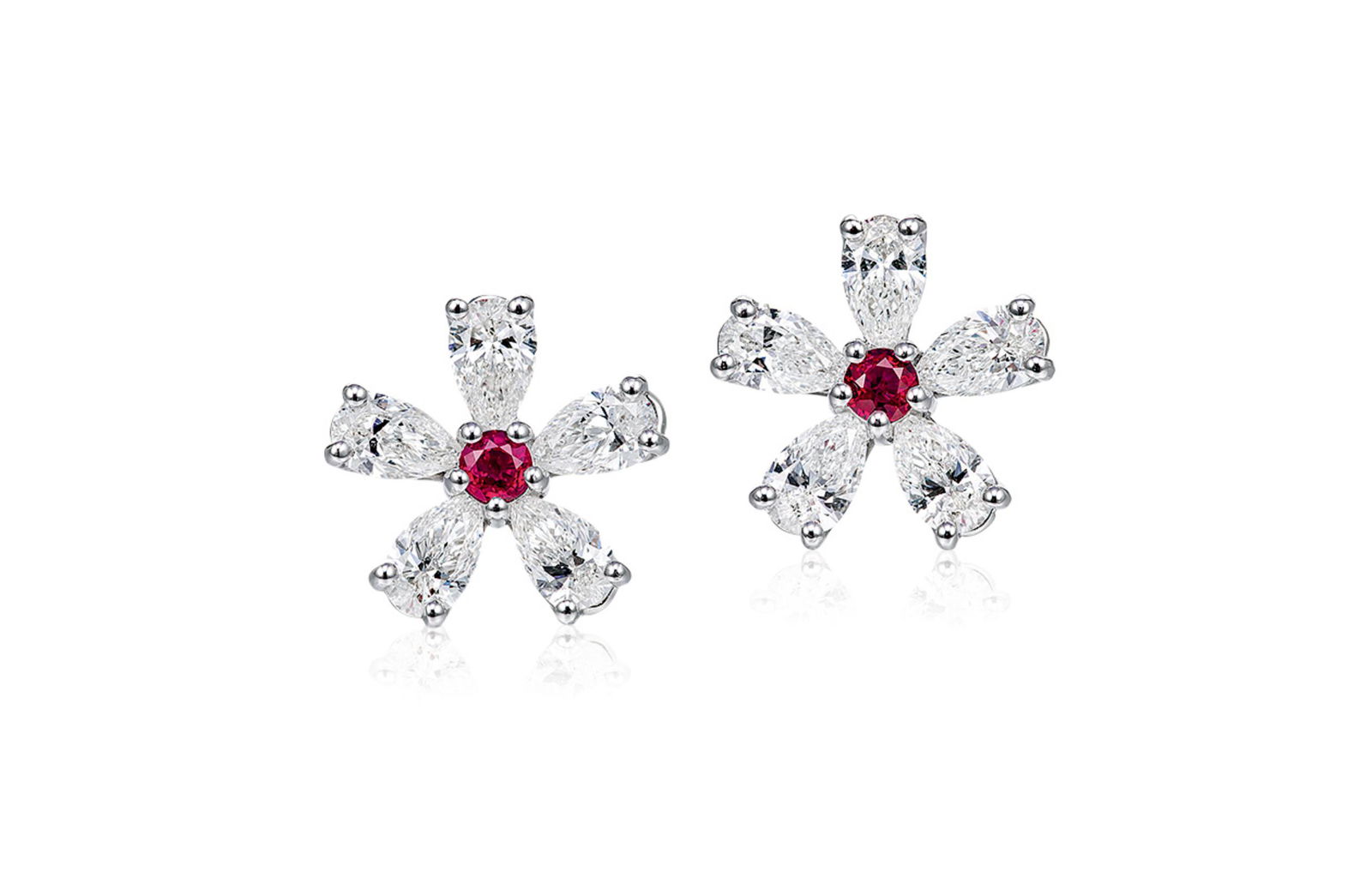 A PAIR OF RUBY AND DIAMOND EARRINGS (1 of 1)