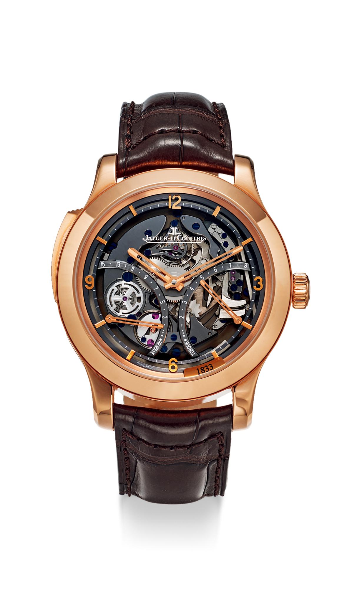 A ROSE GOLD SKELETONISED MINUTE REPEATING MECHANICAL WATCH (1 of 1)