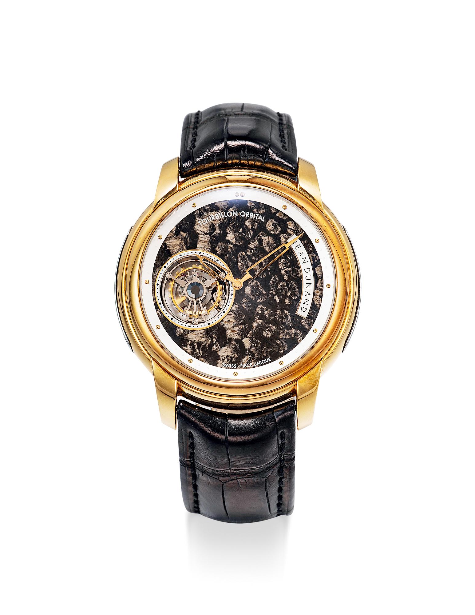 A 18K GOLD FLYING TOURBILLON MECHANICAL WRISTWATCH (1 of 1)