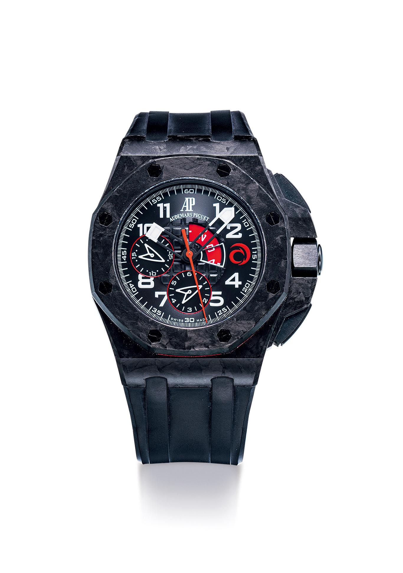 A FORGED CARBON AND TITANIUM CHRONOGRAPH AUTOMATIC WRISTWATCH (1 of 1)