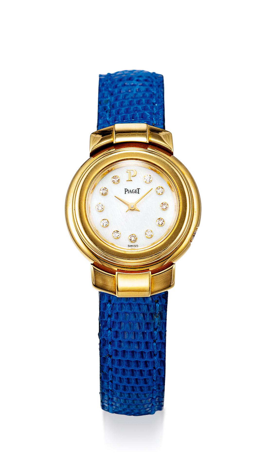 A YELLOW GOLD AND DIAMOND-SET WRISTWATCH (1 of 1)