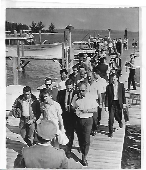 1963 Miami FL Cuba Raiders Captured by British: 1963 Miami FL Cuba Raiders Captured by British in the Bahamas Press Photo. Size: 8 x 8 1/4.
