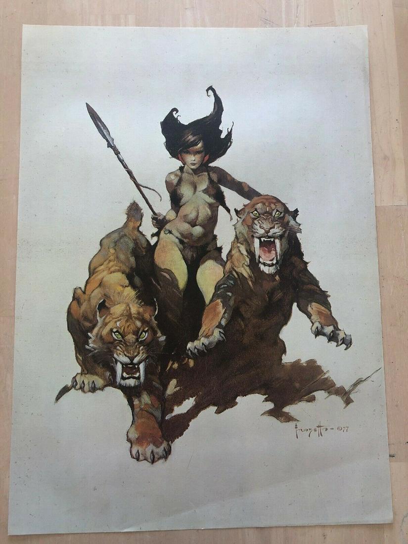 FRANK FRAZETTA The Huntress- Vintage Litho (1 of 2)