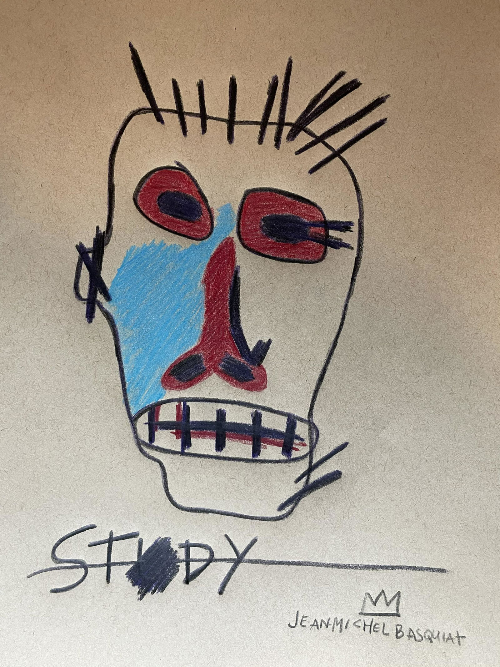 JEAN- MICHEL BASQUIAT ABSTRACT FIGURE DRAWING (1 of 2)