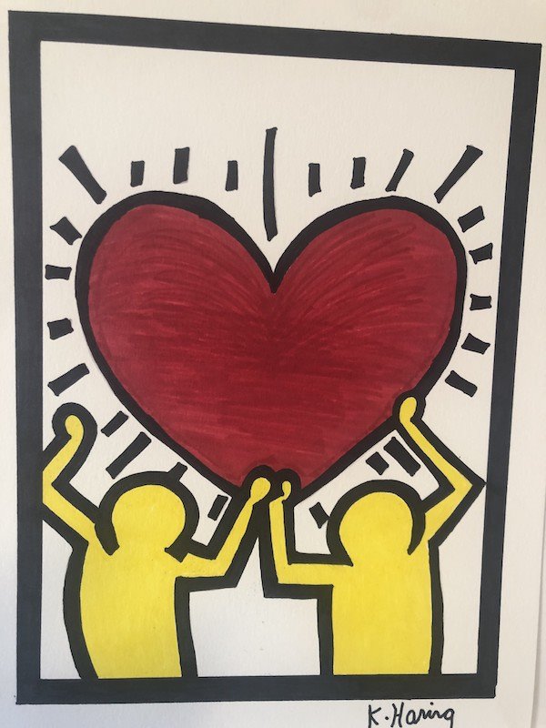 K. Haring - Pop Art -Drawing on Paper (1 of 2)