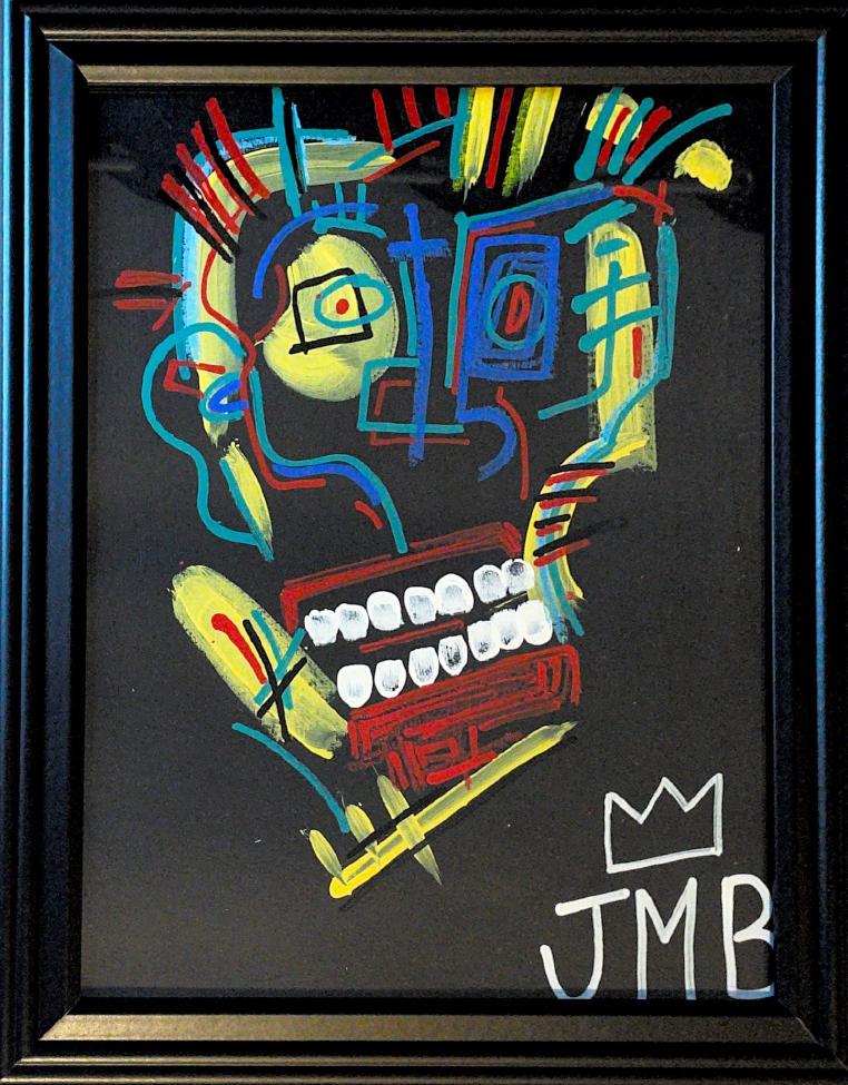 JM Basquiat Art Painting on Paper (In Style Of) (1 of 2)