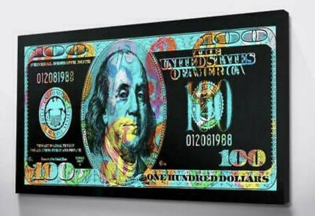 Abstract Canvas Print-Dollar: Abstract Canvas Print-Dollar. Size Approx: 30x60cm. Canvas print are not stretched or framed. Private New York Collection. Item will be professionally ship in a tube.