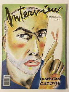 Vintage-ANDY WARHOL: VINTAGE ANDY WARHOL'S INTERVIEW MAGAZINE MARCH, 1988 FRANCESCO CLEMENTE.